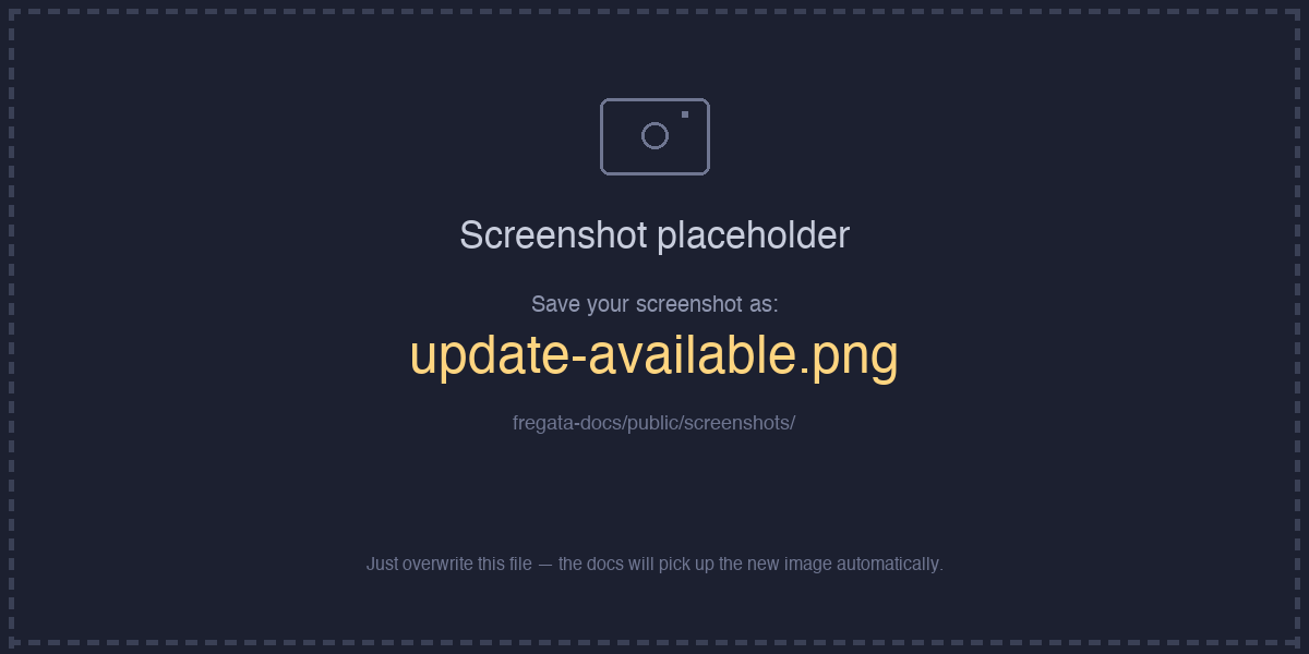 Update available menu item and update window